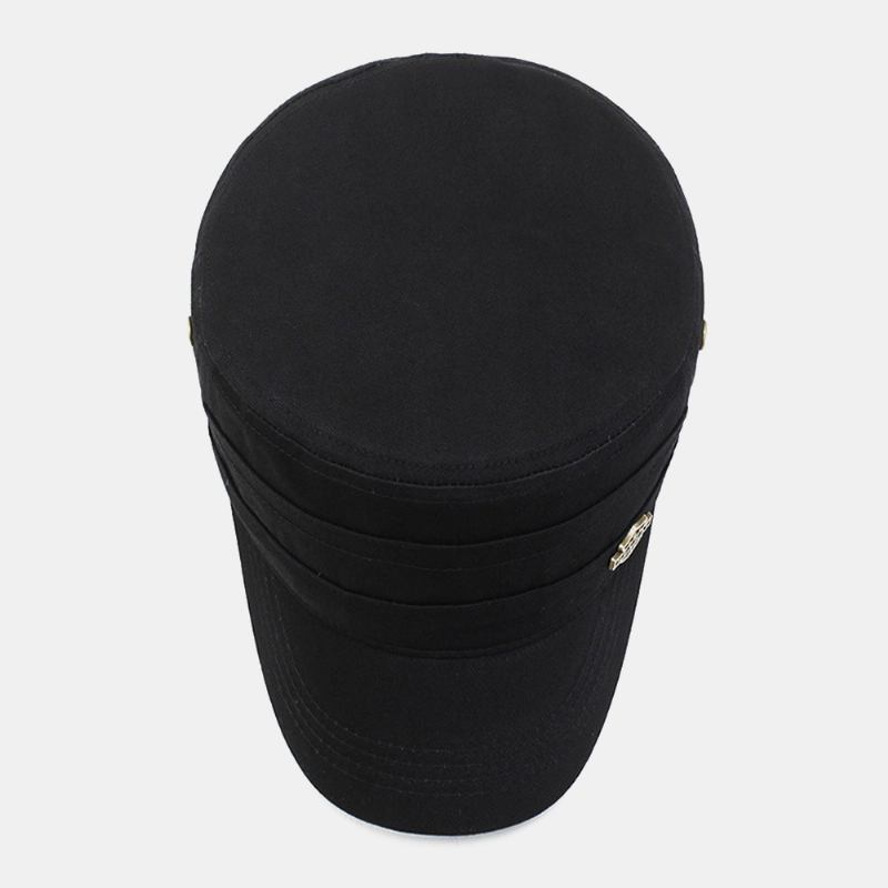 Menn Justerbar Pustende Hull Design Militær Cap Utendørs Reise Sunshade Cadet Hat Flat Cap