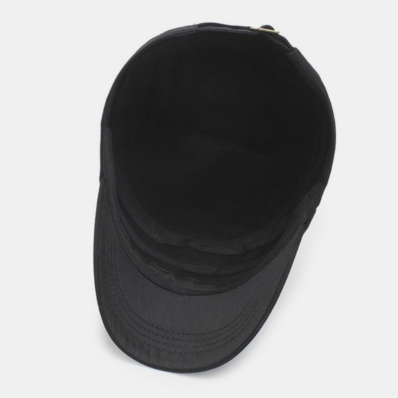 Menn Justerbar Pustende Hull Design Militær Cap Utendørs Reise Sunshade Cadet Hat Flat Cap