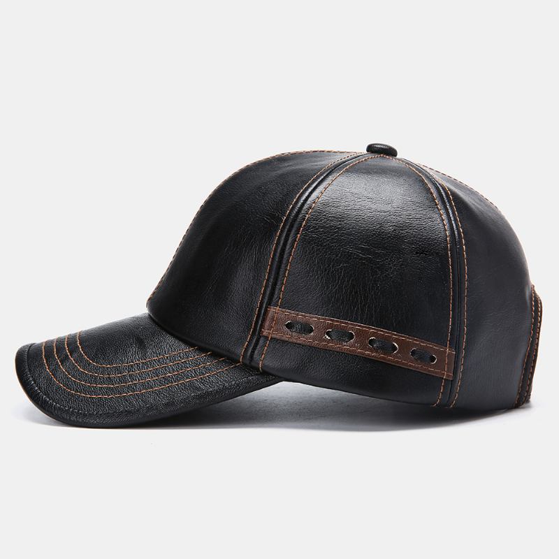 Menn Kunstskinn Vintage Baseball Caps Personlighet Med Vevd Hatt