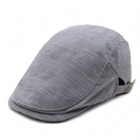 Menn Kvinner Bomull Retro Rutet Beret Hat Cabbie Cap