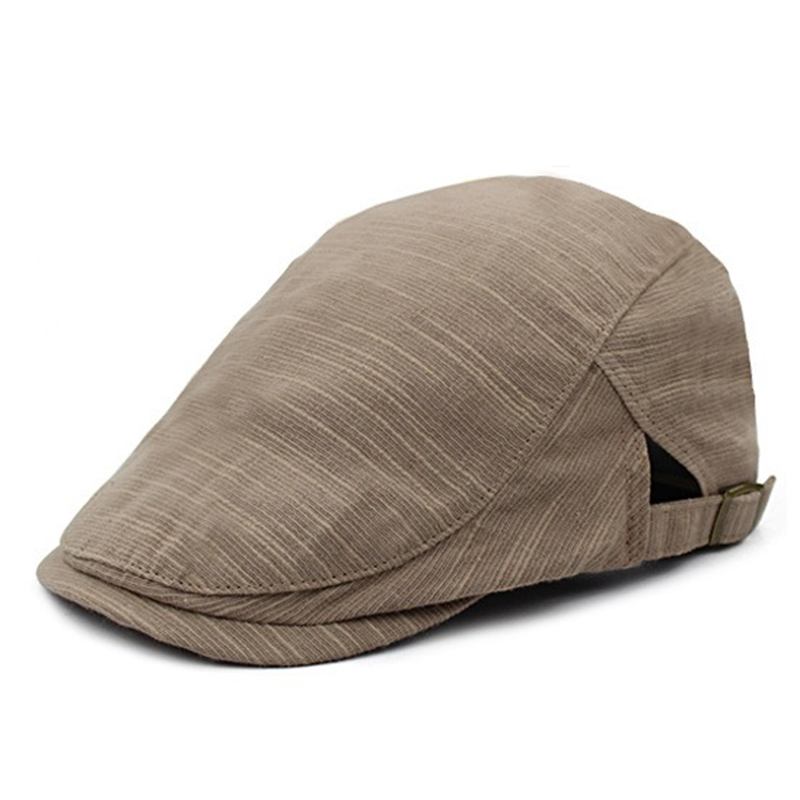 Menn Kvinner Bomull Retro Rutet Beret Hat Cabbie Cap