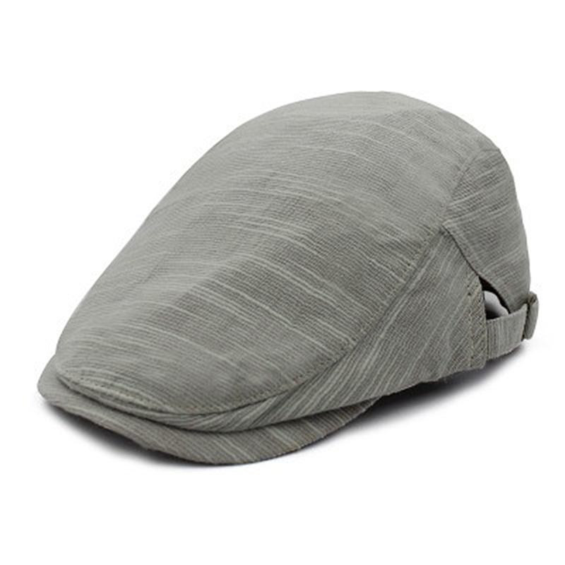 Menn Kvinner Bomull Retro Rutet Beret Hat Cabbie Cap