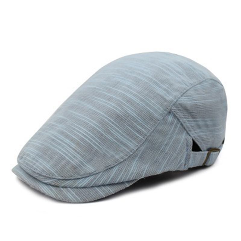 Menn Kvinner Bomull Retro Rutet Beret Hat Cabbie Cap