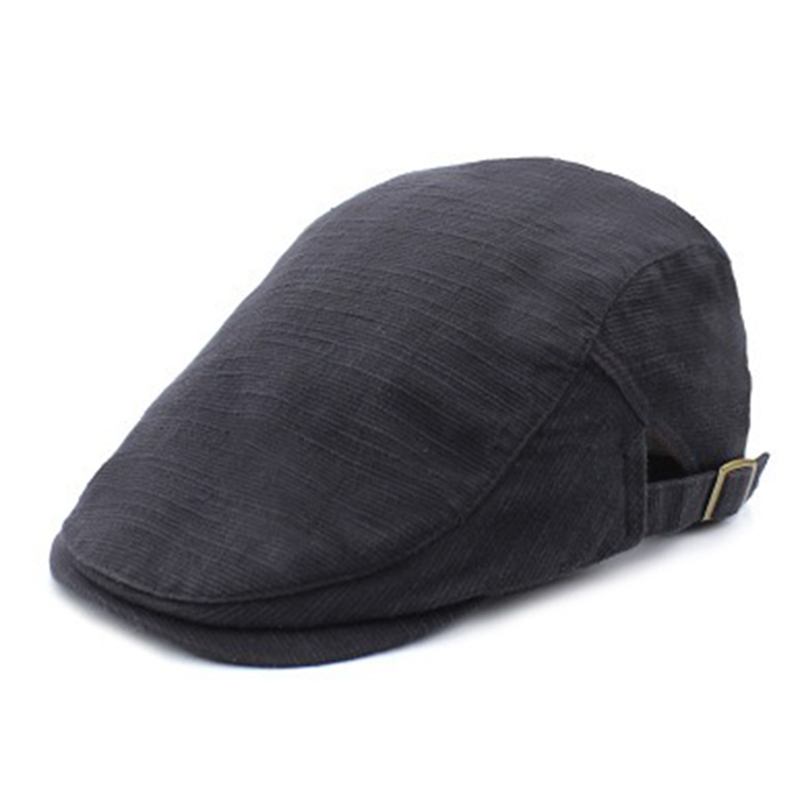 Menn Kvinner Bomull Retro Rutet Beret Hat Cabbie Cap