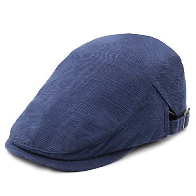 Menn Kvinner Bomull Retro Rutet Beret Hat Cabbie Cap