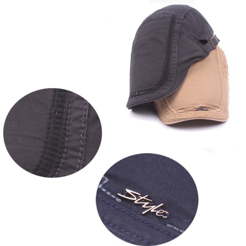 Menn Kvinner Bomull Vasket Beret Hat Mote Jern Label Spenne Justerbar Cabbie Golf Gentleman Caps