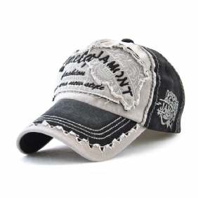 Menn Kvinner Canvas Letter Printted Patchwork Peaked Cap