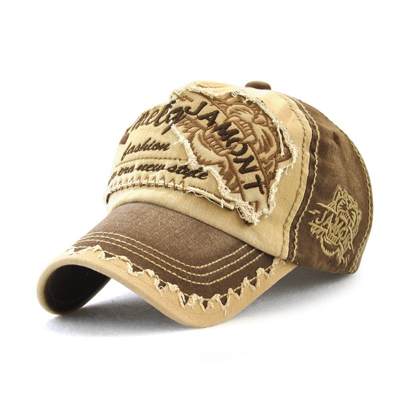 Menn Kvinner Canvas Letter Printted Patchwork Peaked Cap