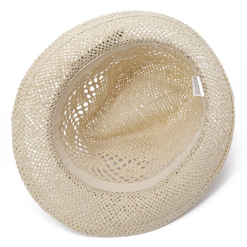 Menn Kvinner Personlig Håndlaget Straw Jazz Hat Utendørs Reise Strand Pustende Mesh Hollow Sun Cap