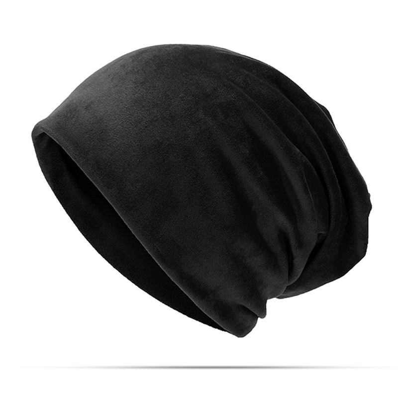 Menn Kvinner Solid Velvet Warm Beanie Hat Fritids Ørebeskyttelse Vinterlue