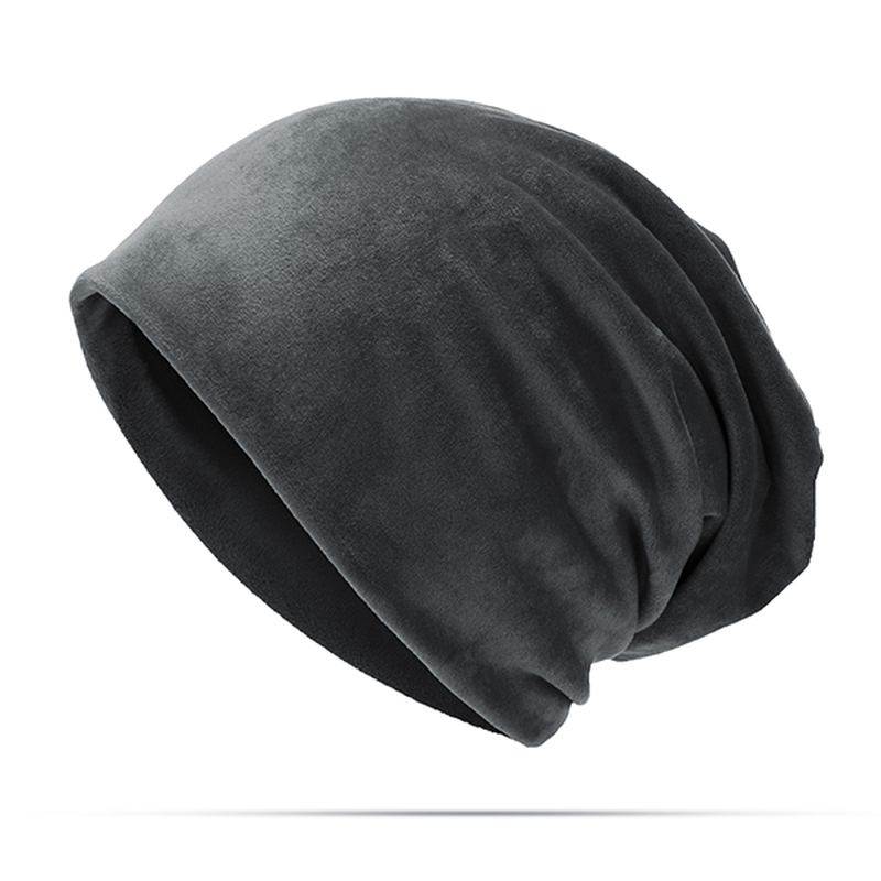 Menn Kvinner Solid Velvet Warm Beanie Hat Fritids Ørebeskyttelse Vinterlue