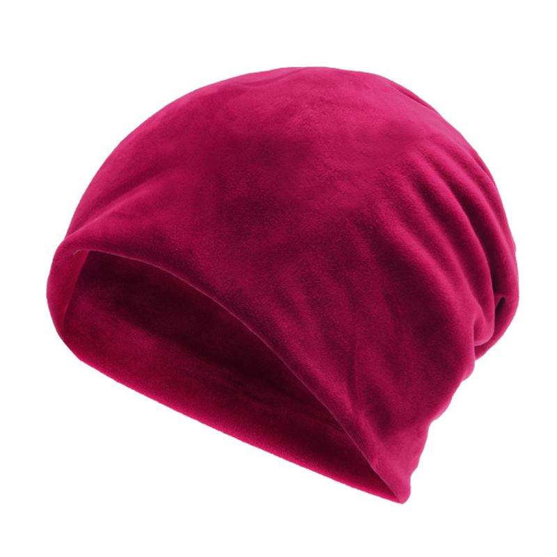 Menn Kvinner Solid Velvet Warm Beanie Hat Fritids Ørebeskyttelse Vinterlue