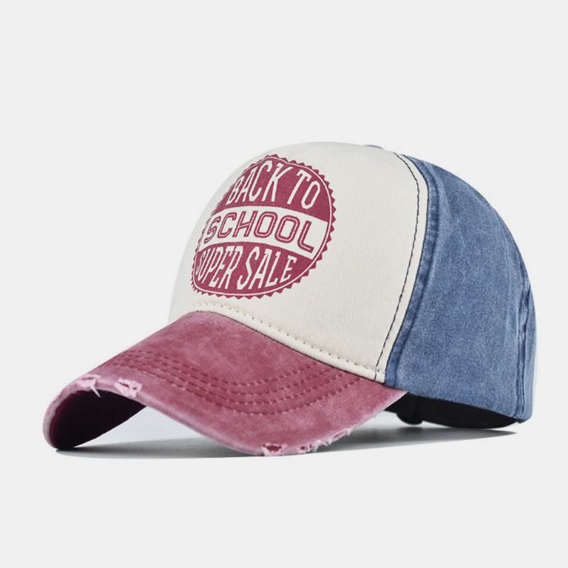 Menn Made-gamle Bomull Vasket Kontrastfarge Fritids Baseball Hat