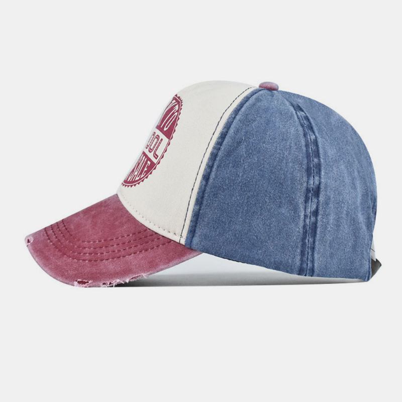 Menn Made-gamle Bomull Vasket Kontrastfarge Fritids Baseball Hat