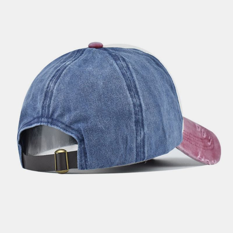 Menn Made-gamle Bomull Vasket Kontrastfarge Fritids Baseball Hat