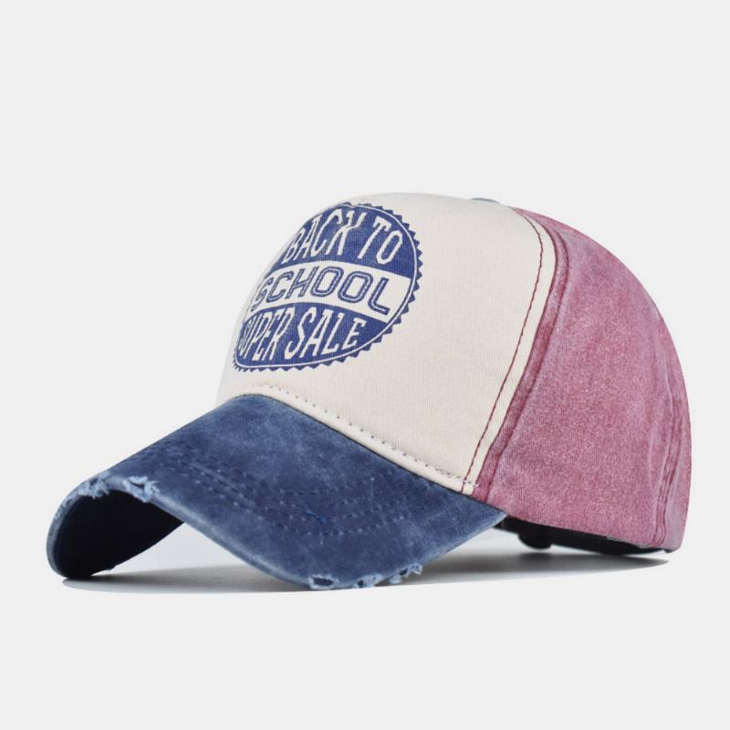 Menn Made-gamle Bomull Vasket Kontrastfarge Fritids Baseball Hat