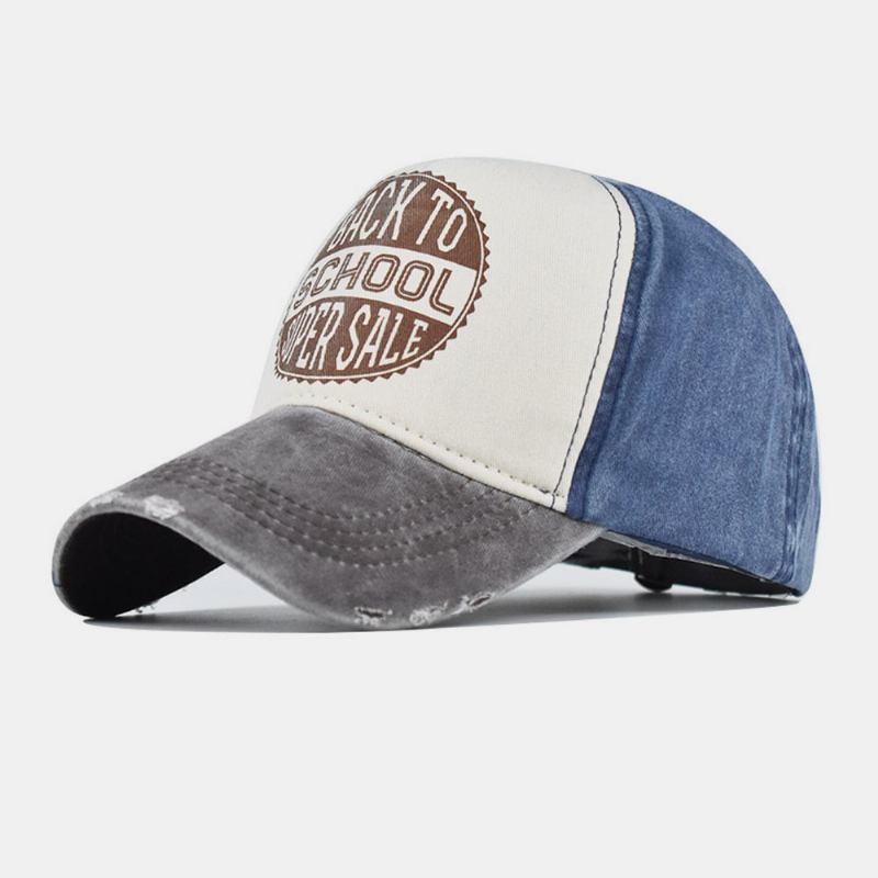 Menn Made-gamle Bomull Vasket Kontrastfarge Fritids Baseball Hat