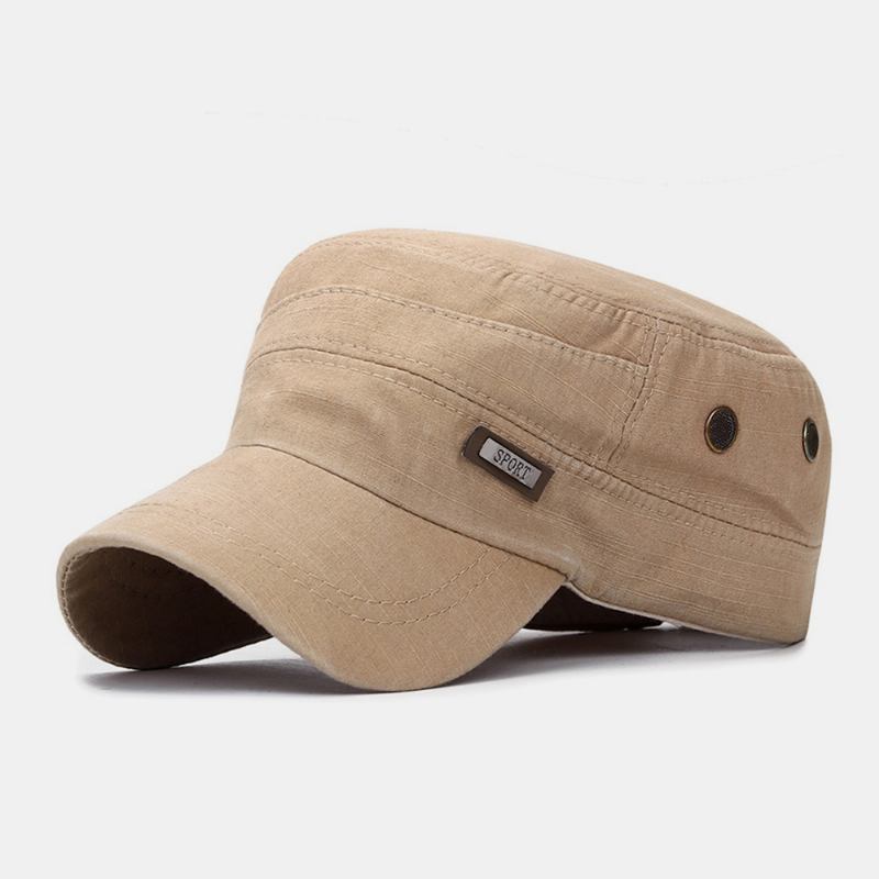 Menn Made-gammel Bomull Utendørs Fritids Brief Militær Hat Flat Hat Peaked Hat