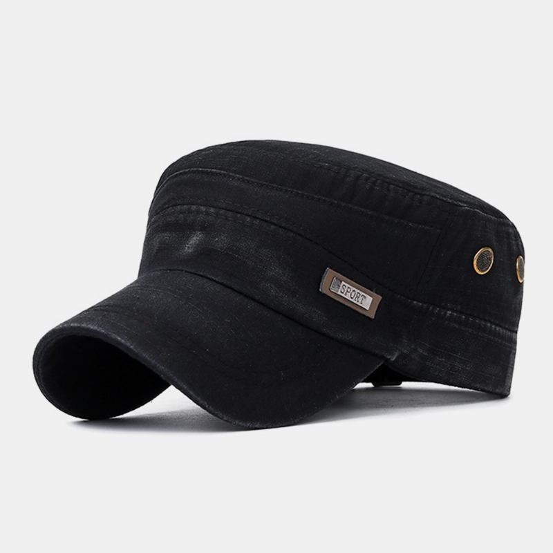 Menn Made-gammel Bomull Utendørs Fritids Brief Militær Hat Flat Hat Peaked Hat