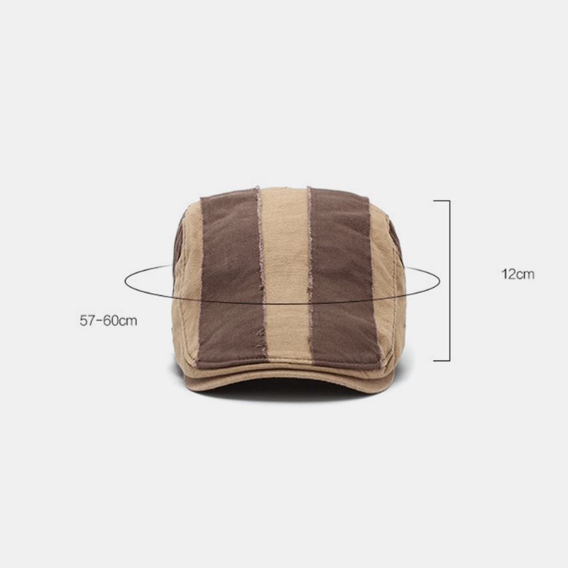 Menn Make-old Patchwork Flat Hat British Retro Simple Newsboy Hat Ivy Cap Forward Cap Beret Cap