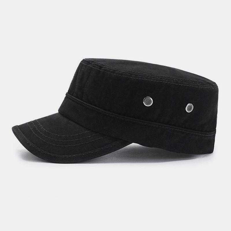 Menn Mote Pustende Nødlidende Militærhette Uformell Justerbar Solskjerm Flat Top Cap Cadet Hat