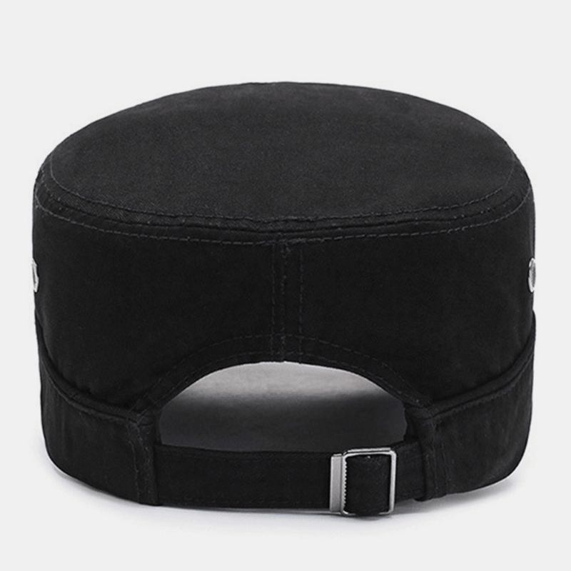 Menn Mote Pustende Nødlidende Militærhette Uformell Justerbar Solskjerm Flat Top Cap Cadet Hat