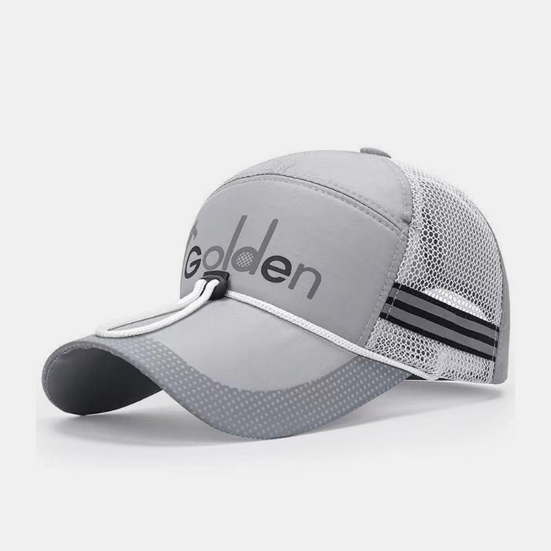 Menn Natt Refleks Strip Mesh Pustende Baseball Caps Justerbar Vindtett Tau Utendørs Fiske Solskjerm Trucker Hat