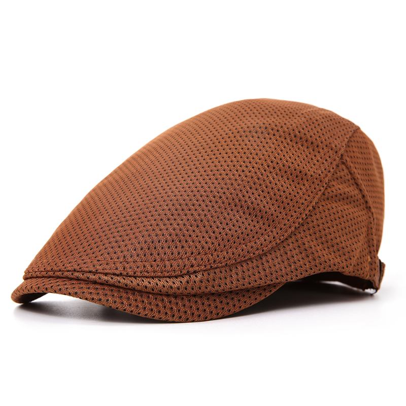 Menn Polyester Mesh Pustende Beret Hat Ivy Newsboy Caps