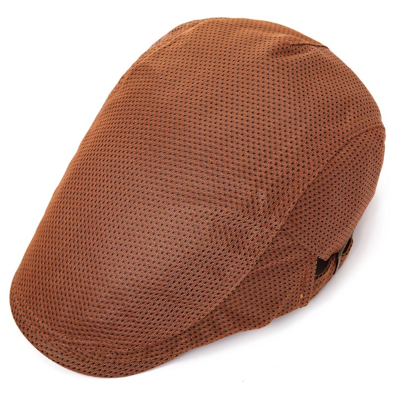 Menn Polyester Mesh Pustende Beret Hat Ivy Newsboy Caps