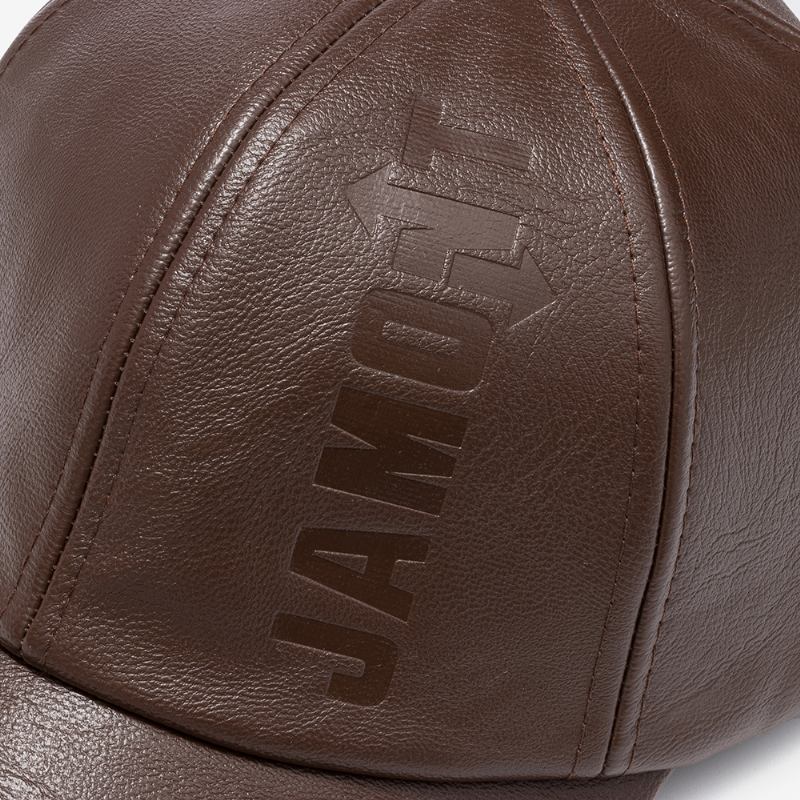 Menn Pu Skinn Retro Baseball Cap Trykt Med Logo Utendørs Varm Cap