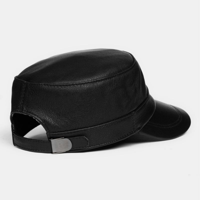 Menn Saueskinn Tynn Justerbar Militær Cap Uformell Utendørs Pustende Kort Brems Flat Top Cap Army Cap Cadet Hat