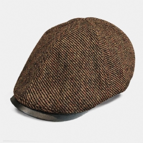 Menn Ull Varm Retro Britisk Stil Ung Maler Hat Beret Hat Frem Hat Flat Hat