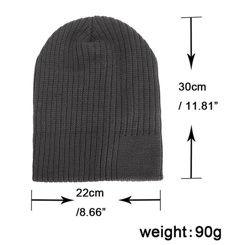 Menn Vinter Tykke Brimless Strikket Lue Slouch Beanie Caps