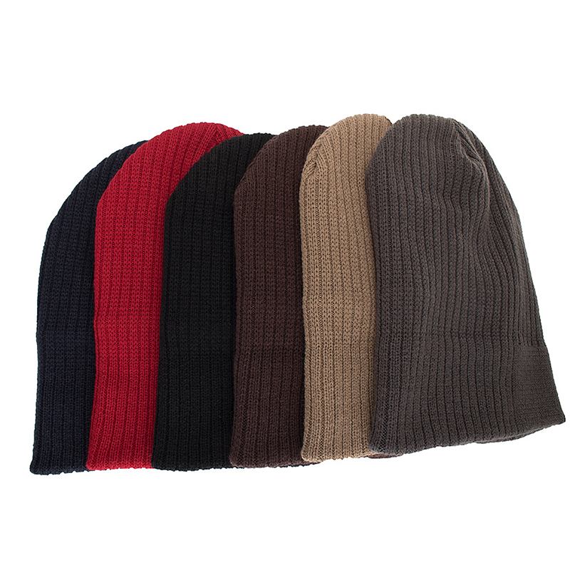 Menn Vinter Tykke Brimless Strikket Lue Slouch Beanie Caps