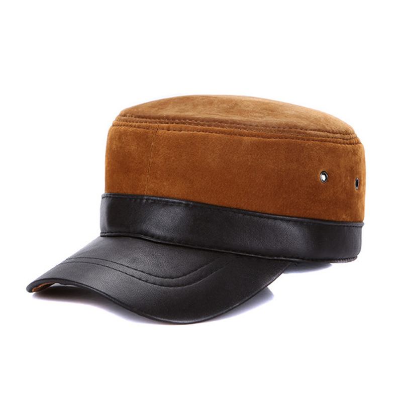 Menn Vinter Varm Militær Flat Top Cap Uformell Utendørs Solskjerm Baseball Hat