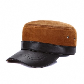 Menn Vinter Varm Militær Flat Top Cap Uformell Utendørs Solskjerm Baseball Hat