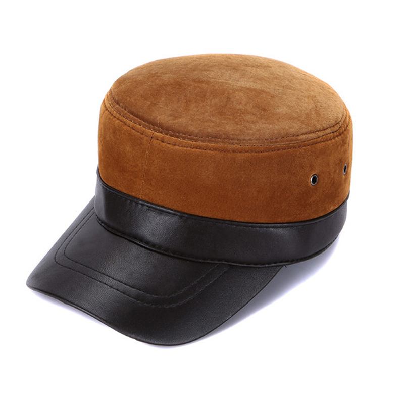 Menn Vinter Varm Militær Flat Top Cap Uformell Utendørs Solskjerm Baseball Hat