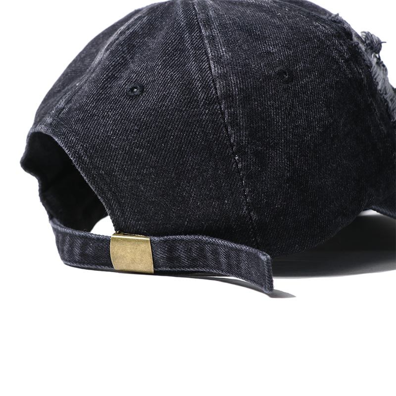 Menns Og Kvinners Hole Denim Fritids Duck Tongue Baseball Cap