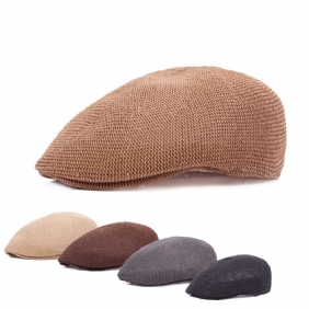 Net Hat Sommer Beret Menns Mesh Cap Britisk Fritids Solhatt Dame Stråhatt