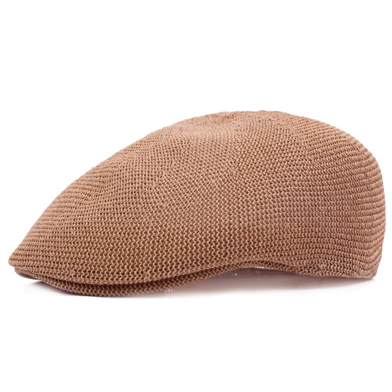 Net Hat Sommer Beret Menns Mesh Cap Britisk Fritids Solhatt Dame Stråhatt