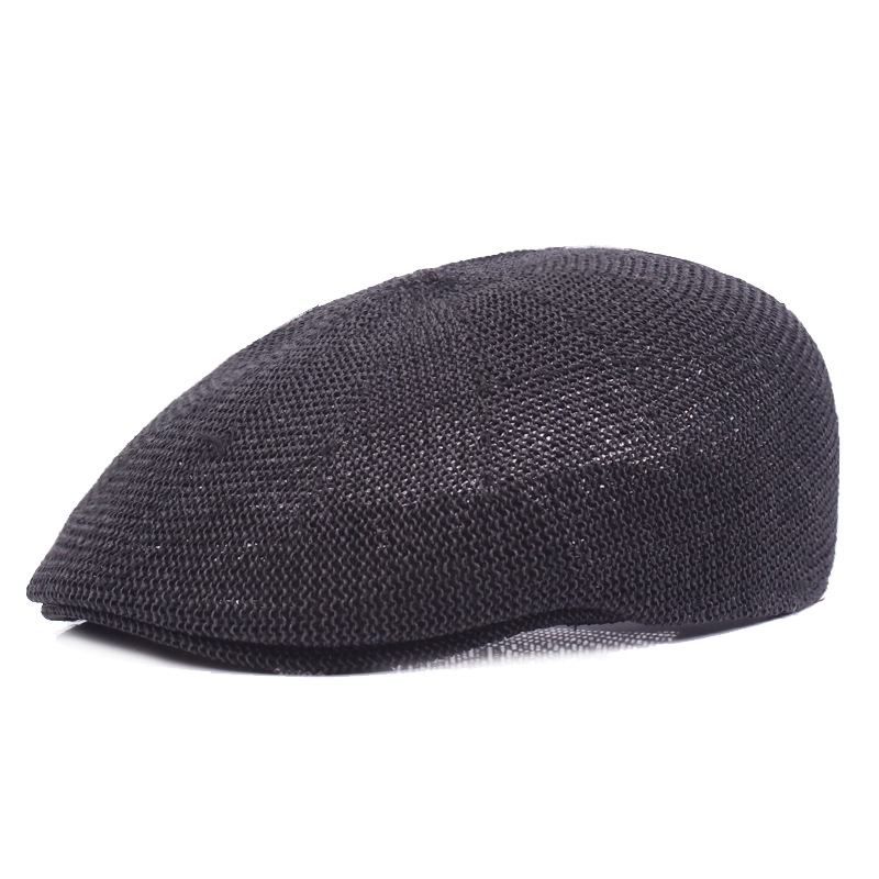 Net Hat Sommer Beret Menns Mesh Cap Britisk Fritids Solhatt Dame Stråhatt