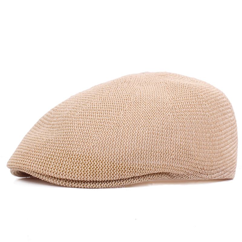 Net Hat Sommer Beret Menns Mesh Cap Britisk Fritids Solhatt Dame Stråhatt