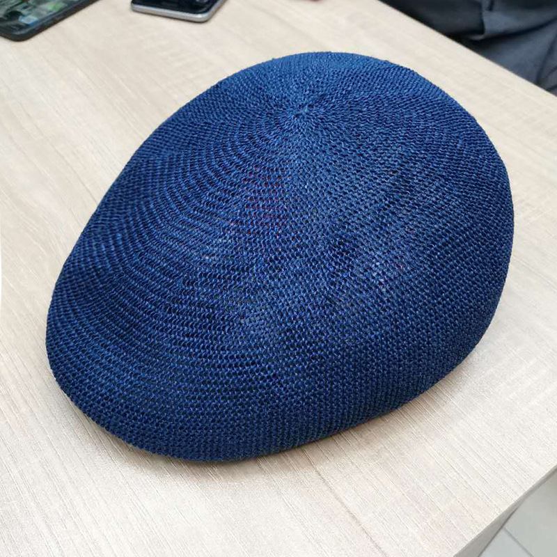 Net Hat Sommer Beret Menns Mesh Cap Britisk Fritids Solhatt Dame Stråhatt