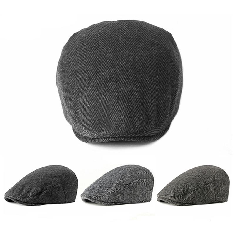 New Style Hat Mannlig Britisk Retro Ull Beret Casual