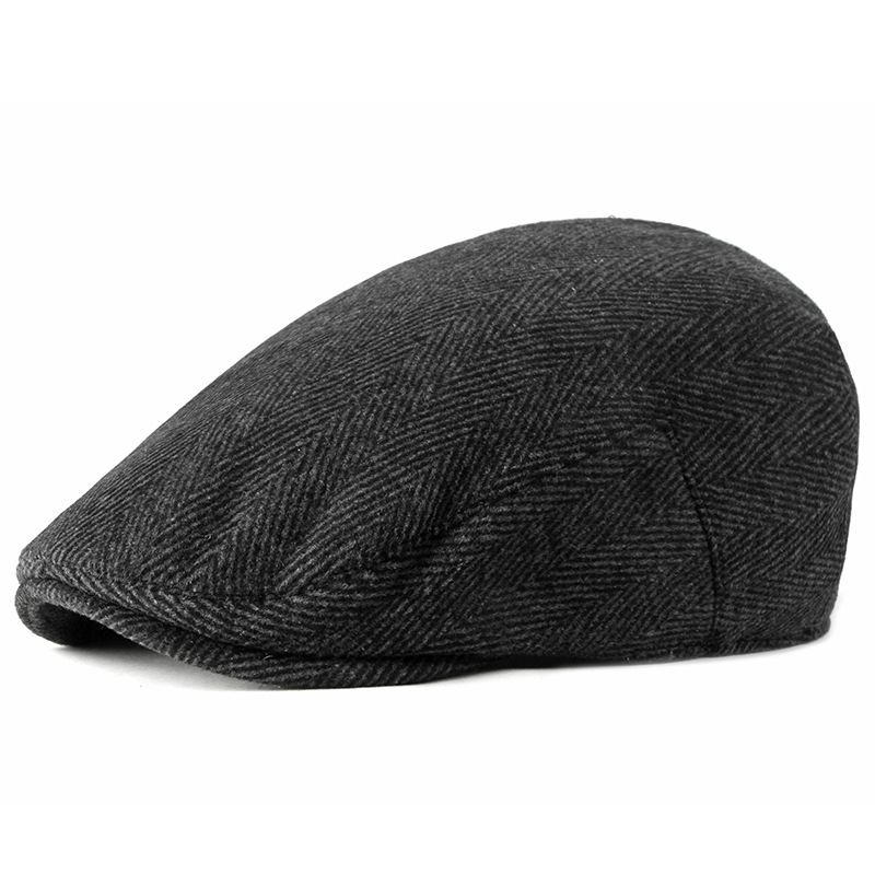 New Style Hat Mannlig Britisk Retro Ull Beret Casual