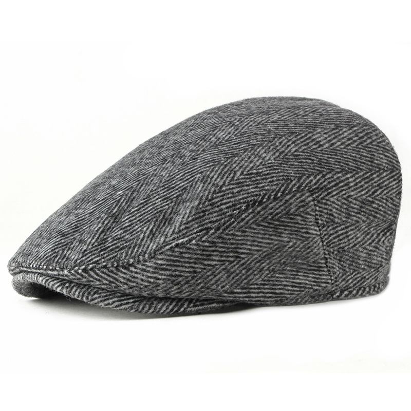 New Style Hat Mannlig Britisk Retro Ull Beret Casual