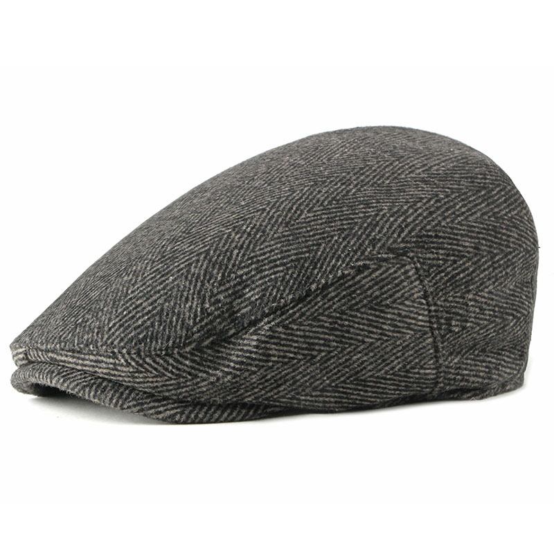 New Style Hat Mannlig Britisk Retro Ull Beret Casual