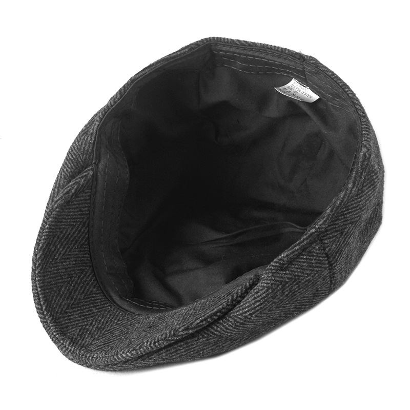 New Style Hat Mannlig Britisk Retro Ull Beret Casual