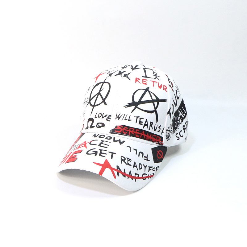 Ny Stil Hat Graffiti Baseball Cap Utendørs Skygge Solbeskyttelse Cap Hat Trendy Hip Hop Hat Oem