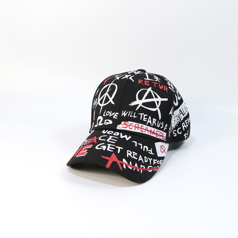 Ny Stil Hat Graffiti Baseball Cap Utendørs Skygge Solbeskyttelse Cap Hat Trendy Hip Hop Hat Oem